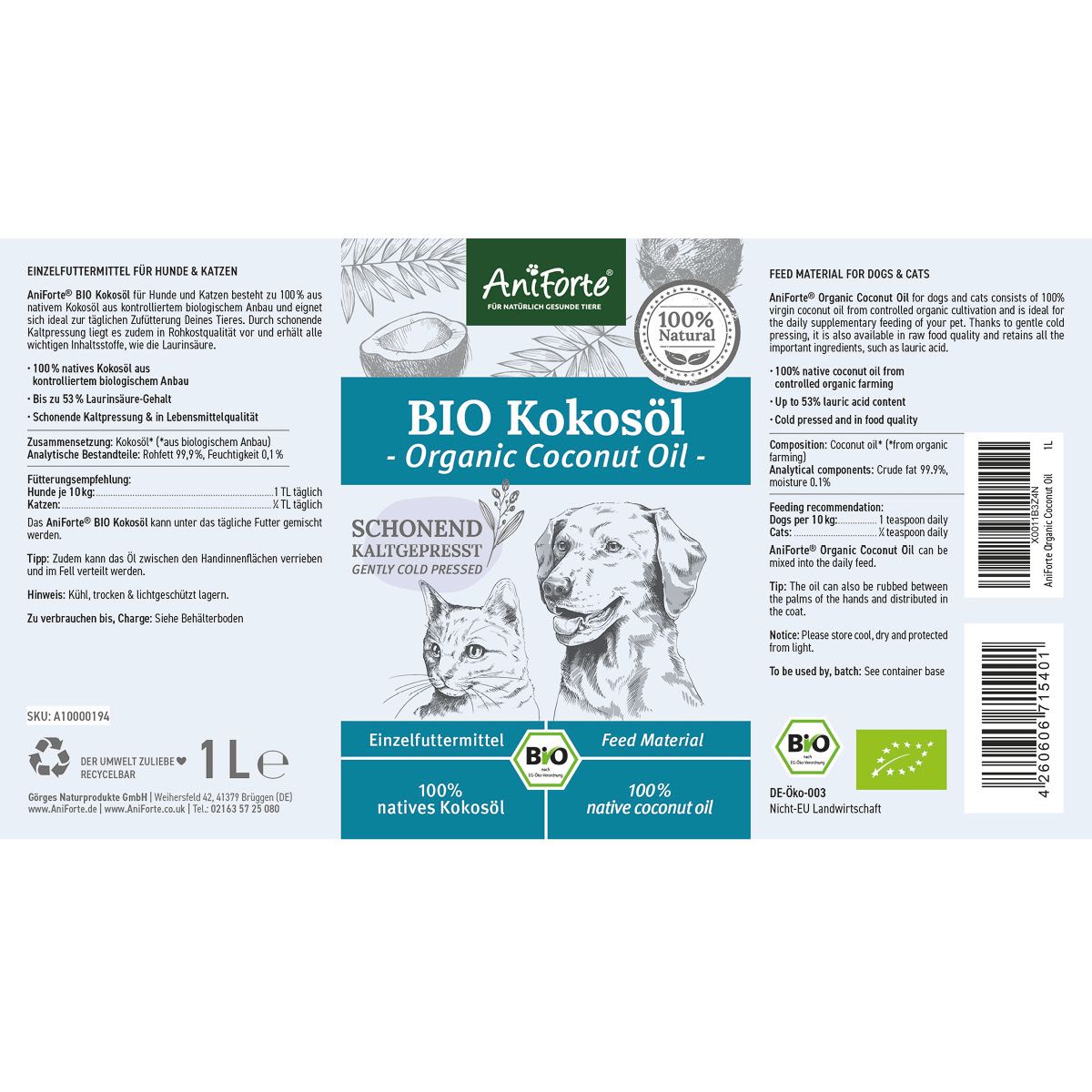 AniForte Bio Kokosöl