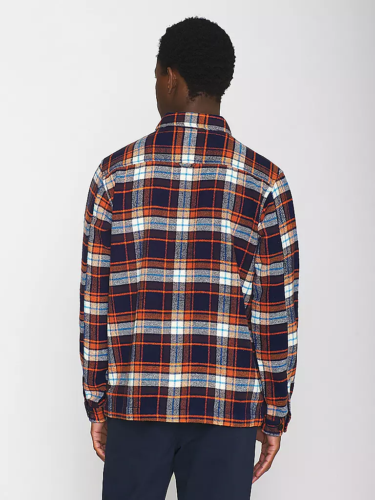 KNOWLEDGE COTTON APPAREL Flanell Overshirt Regular Fit orange