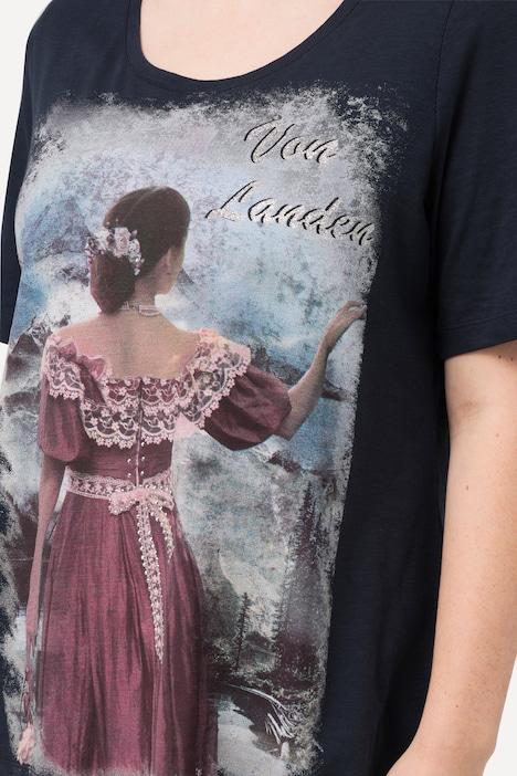 T-Shirt, Trachtenmotiv,, Classic, Rundhals, Halbarm