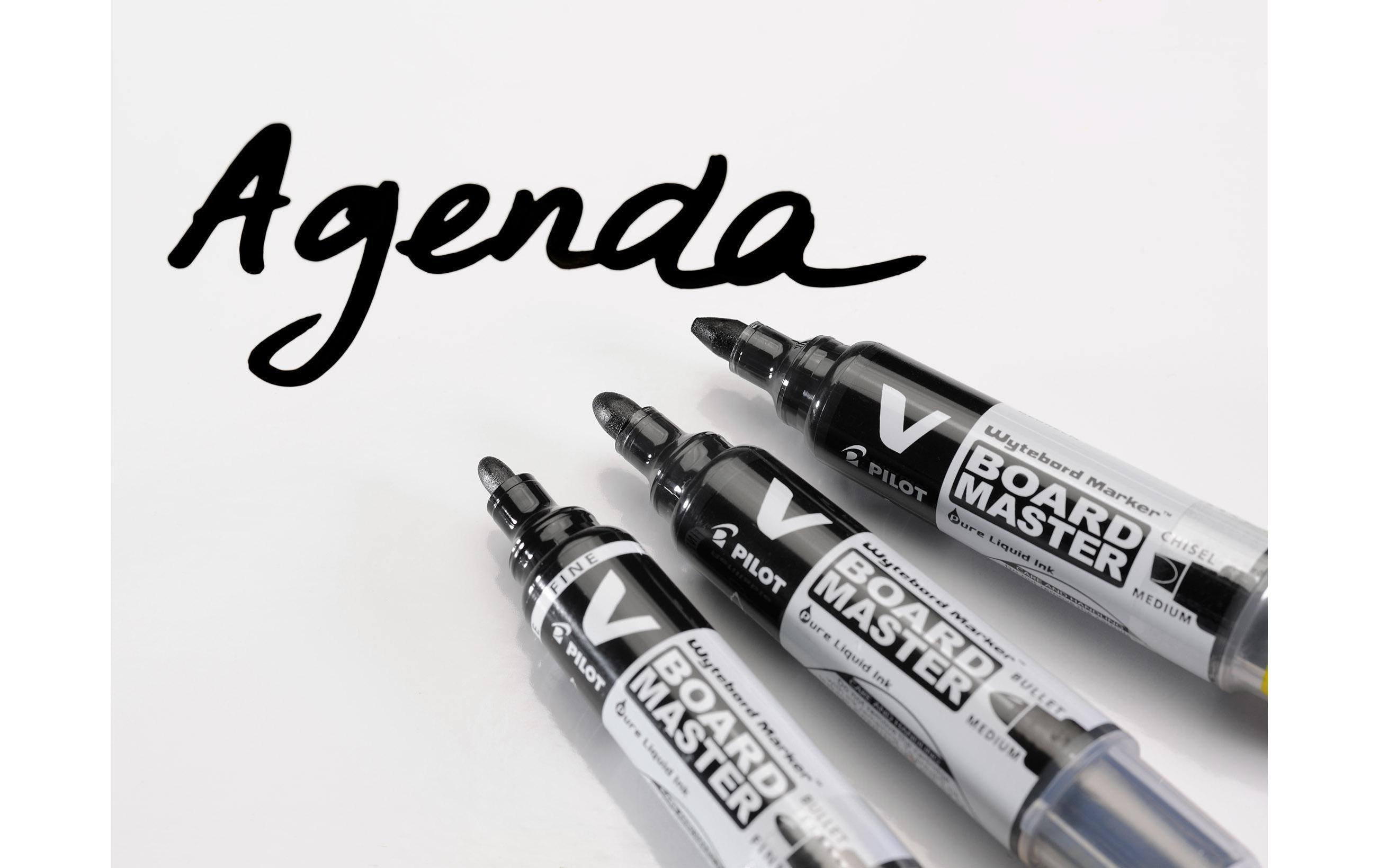 Whiteboard-Marker Schwarz, KeilspitzeWhiteboard-Marker mit nachfüllbarer Flüssigtinte