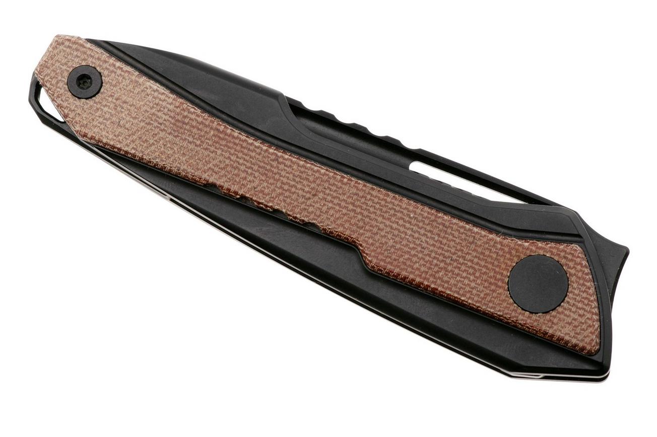 Real Steel Bullet 5221NM PVD S35VN, Black Titanium Brown Micarta Inlay, zakmes