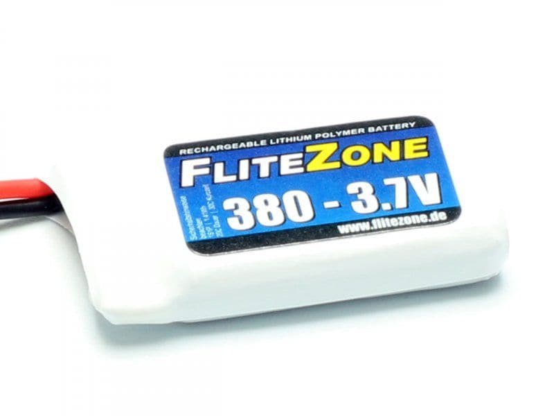 FliteZone RC-Akku LiPo 380 mAh 3.7 V 20C 1S LiPo Akku mit Molex 51005 Stecker für Flugmodelle