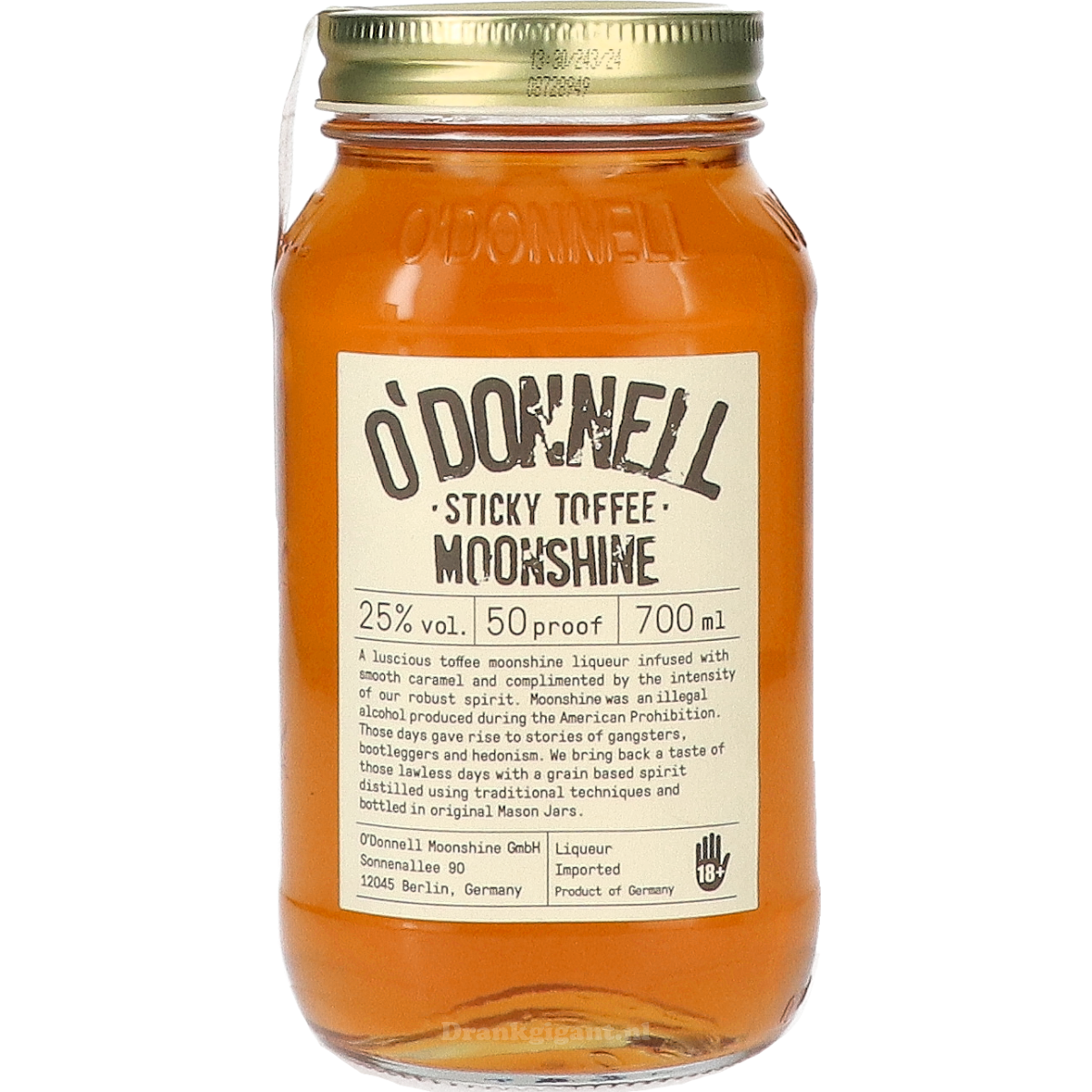O'Donnell Sticky Toffee Moonshine 70 cl