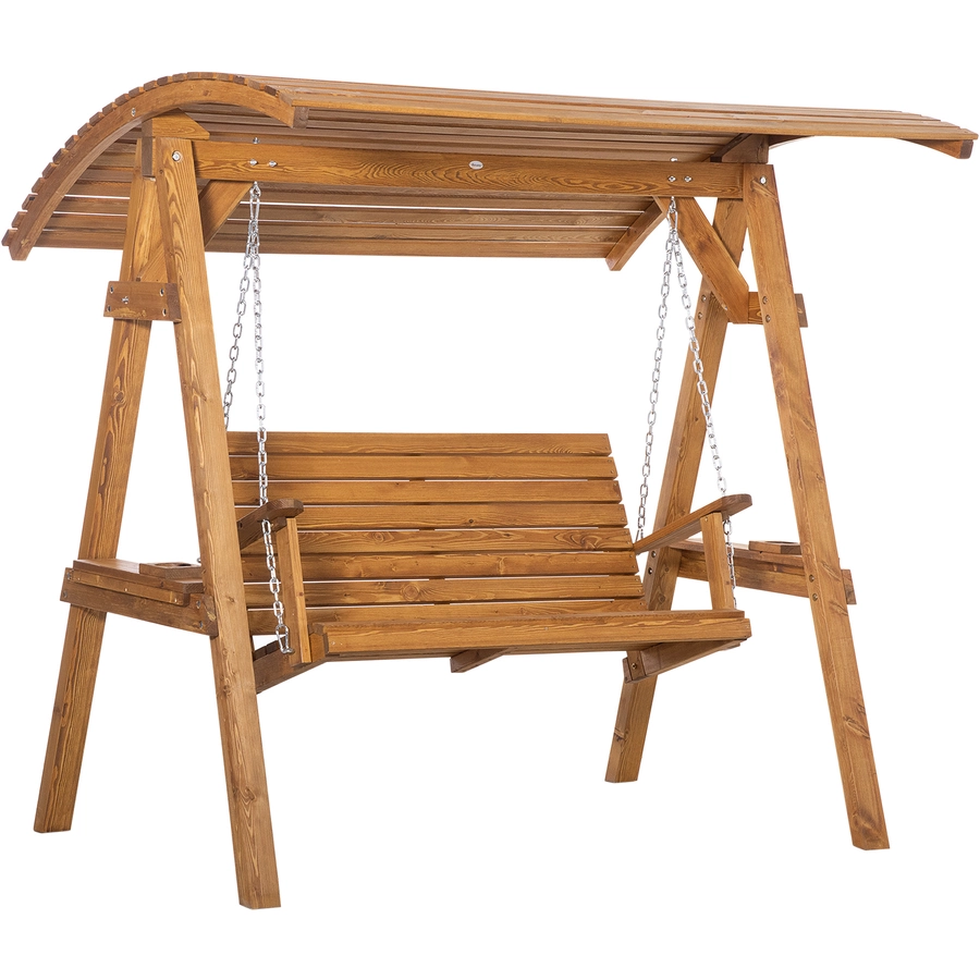 Outsunny Hollywoodschaukel mit verstellbarem Dach braun