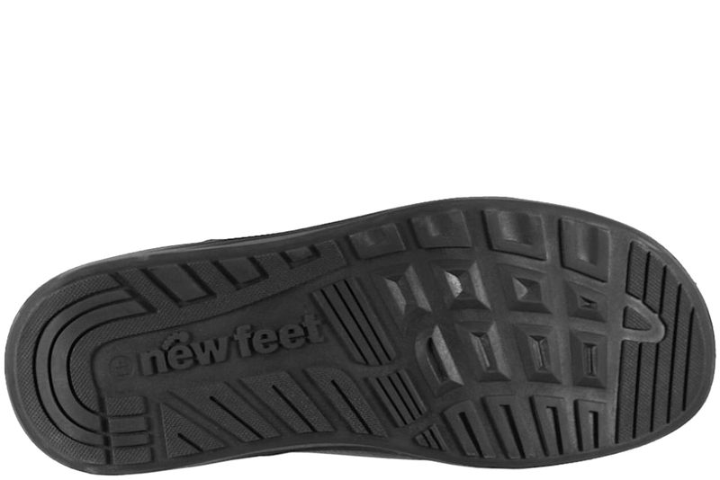 NEW FEET SNØRESKO I SORT GLAT SKIND