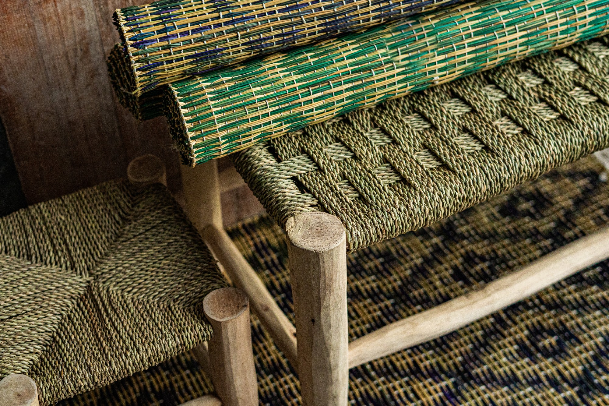 Hocker mit Grassitzfläche, natur, T 31 cm, B 31 cm, H 31 cm von fischer's lagerhaus