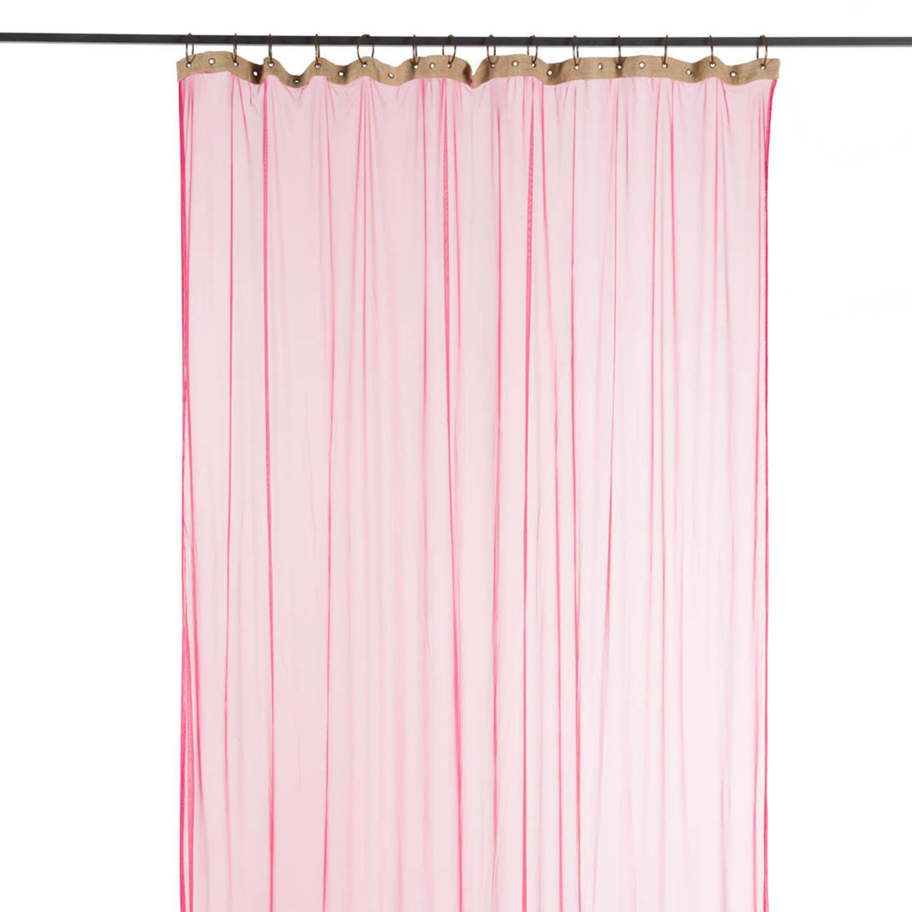 En Fil d'Indienne Voilage Tulle framboise - 120x300 cm