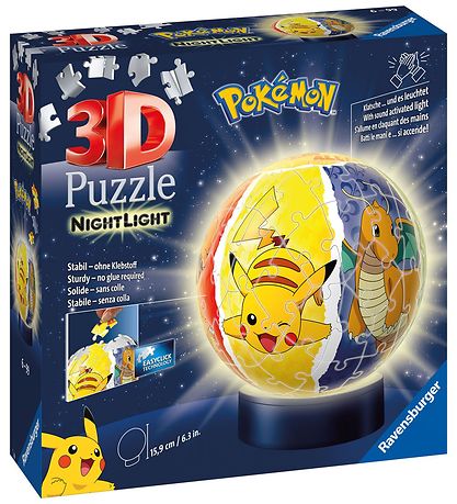 Ravensburger 3D Puslespil/Lampe - 74 Brikker - Pok?mon Night Lig