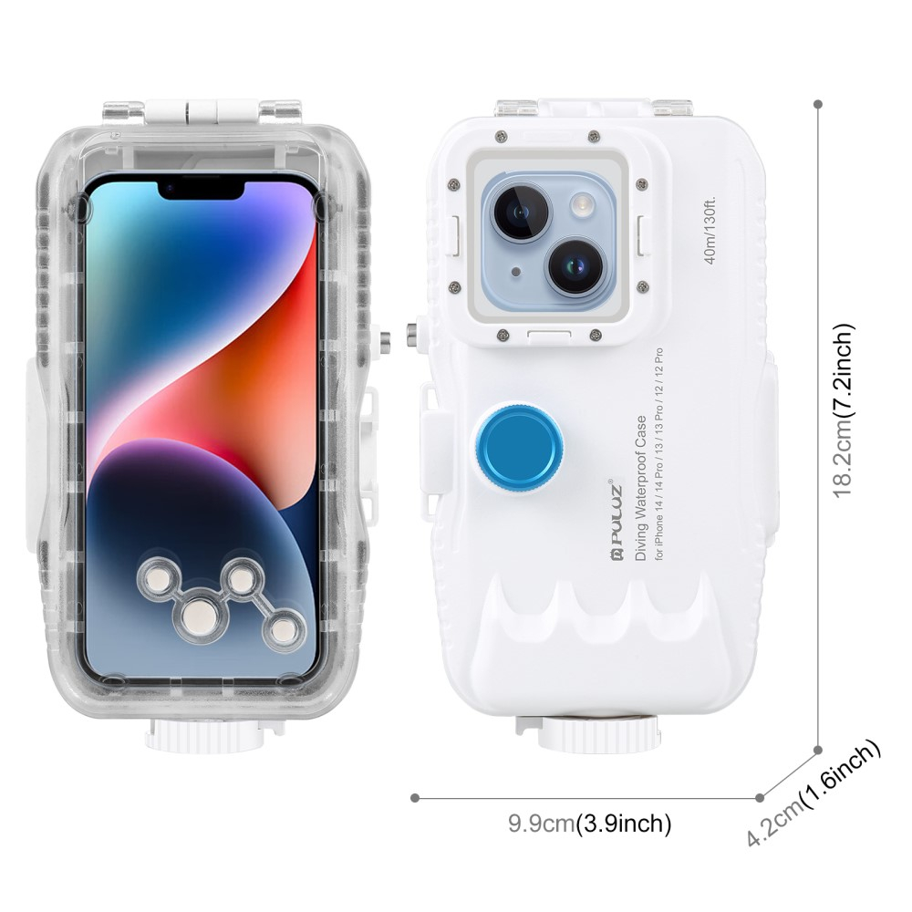 iPhone 13 Unterwasser Case Hülle Taucher Schutzgehäuse (IPX8) - Weiss
