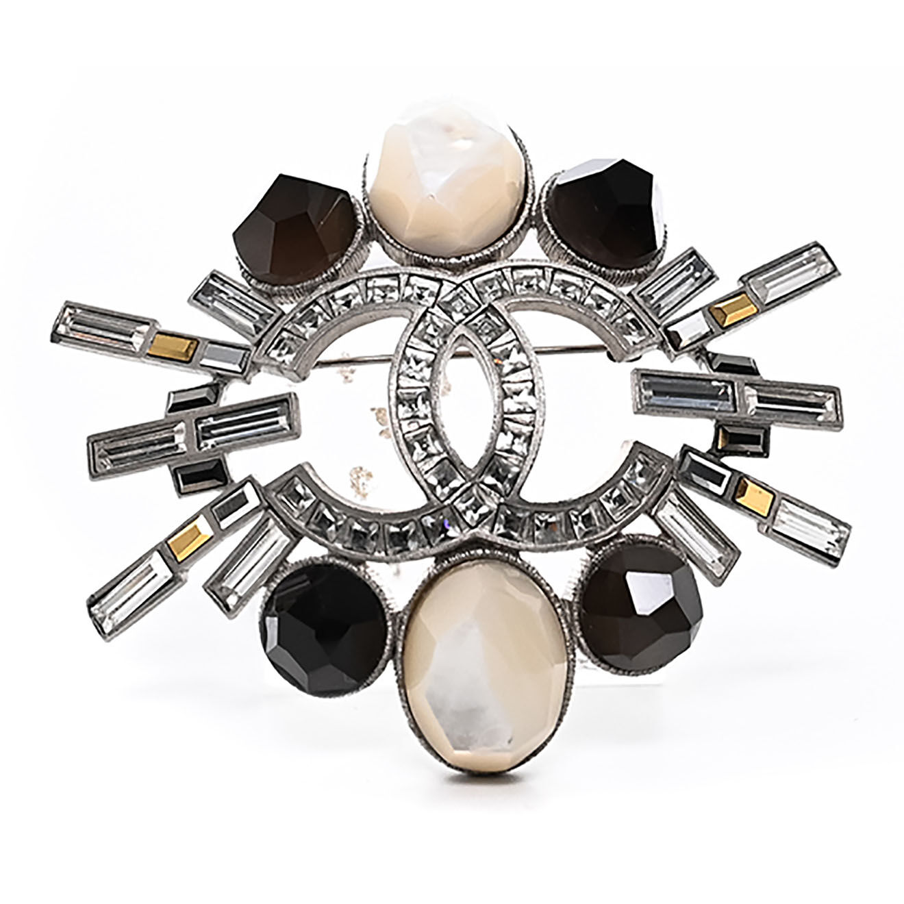 Chanel Broche Strass argentée - Neuf sans étiquette