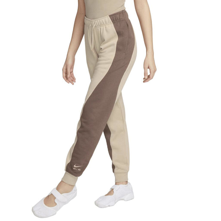 Nike air mid rise fleece pants Fossil stone/plum eclipse/foss