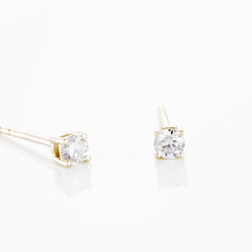 Boucles D'oreilles Puces Aphrodite Or Jaune Diamant