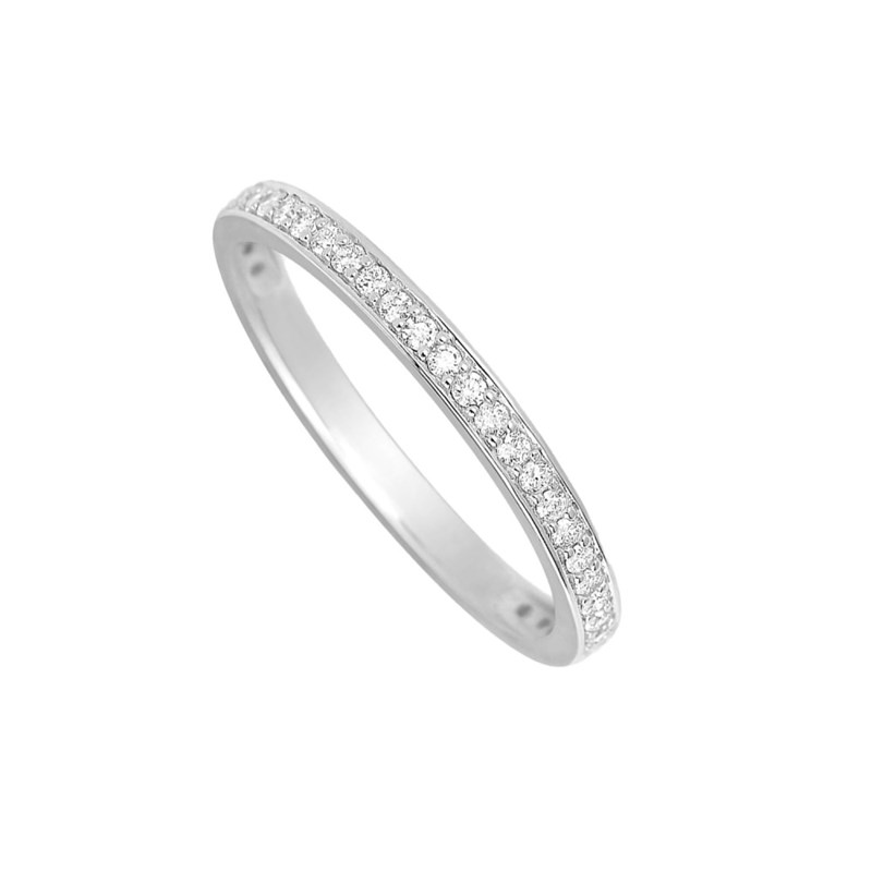 Bague Femme - Or 18 Carats - Diamant 0,22 Carats