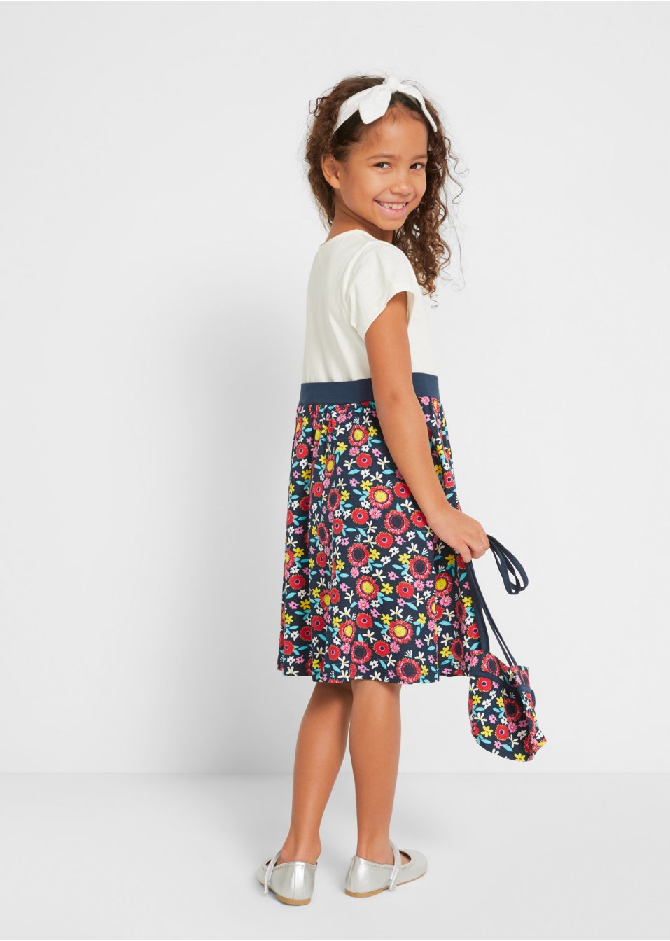 Robe T-shirt fille + sac (Ens. 2 pces.) en coton