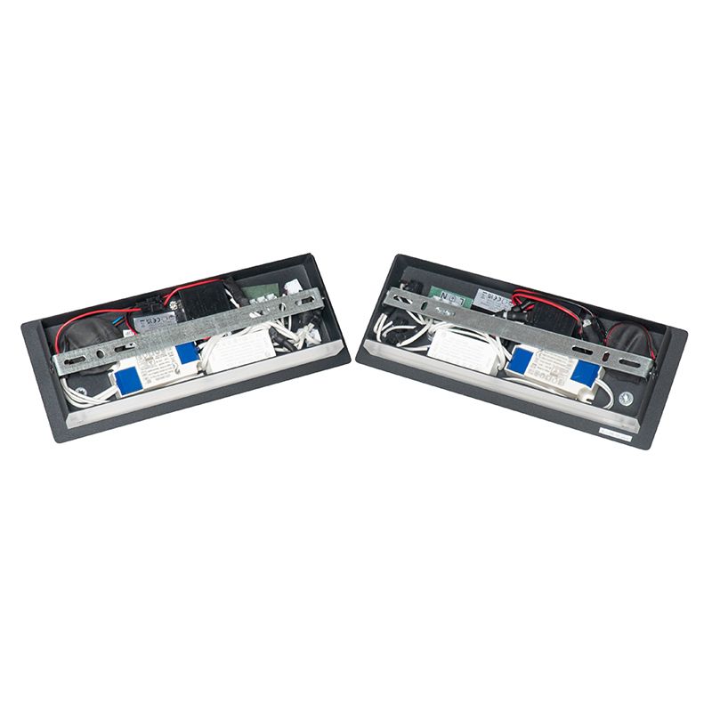 Set van 2 wandlamp zwart incl. LED met USB en inductielader - Riza