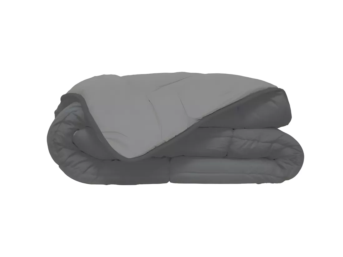 HUDSON Couette legere Microfibre 200g/m2 220x240cm Acier + Argent