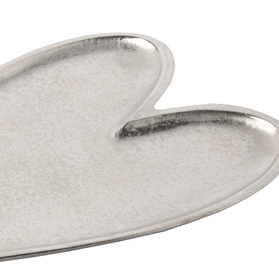 Großes Deko-Tablett in Herz-Form silber