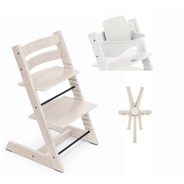 STOKKESTOKKE   Tripp Trapp Hochstuhl inkl. Baby Set² und Haltegurt² whitewash