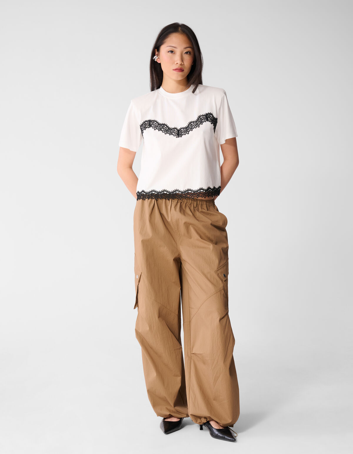 Kanten T-shirt Wit