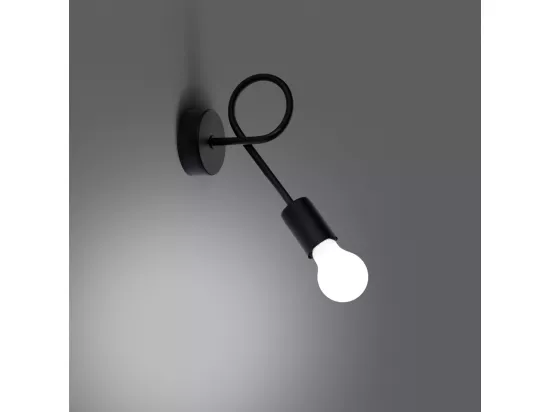 Appliques Levar industriel en acier - 1 sources lumineuses - L.23 x H.19 cm - noir