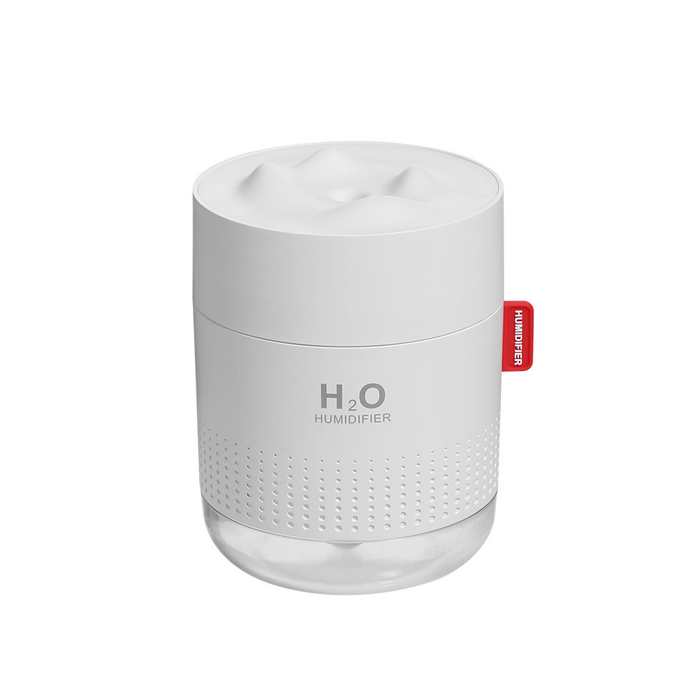 (500ml) USB Luftbefeuchter Winter Schnee Berge Aroma Öl Diffuser mit LED Beleuchtung - Weiss