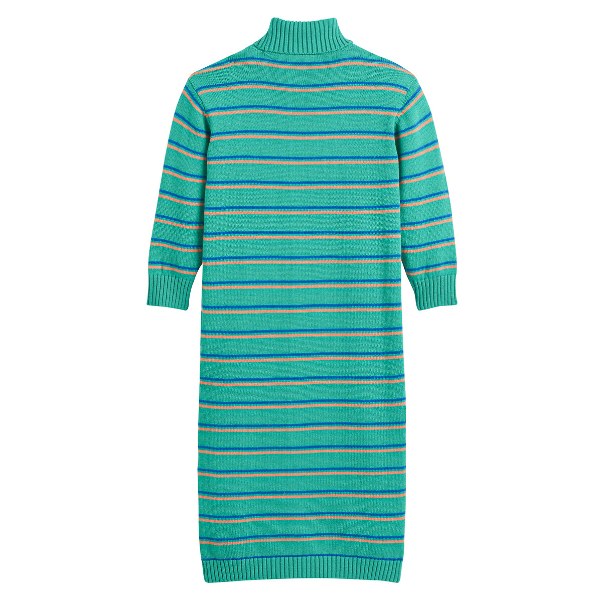 TINY X LA REDOUTE<br>Vestido longo e reto, listrado, com mangas compridas