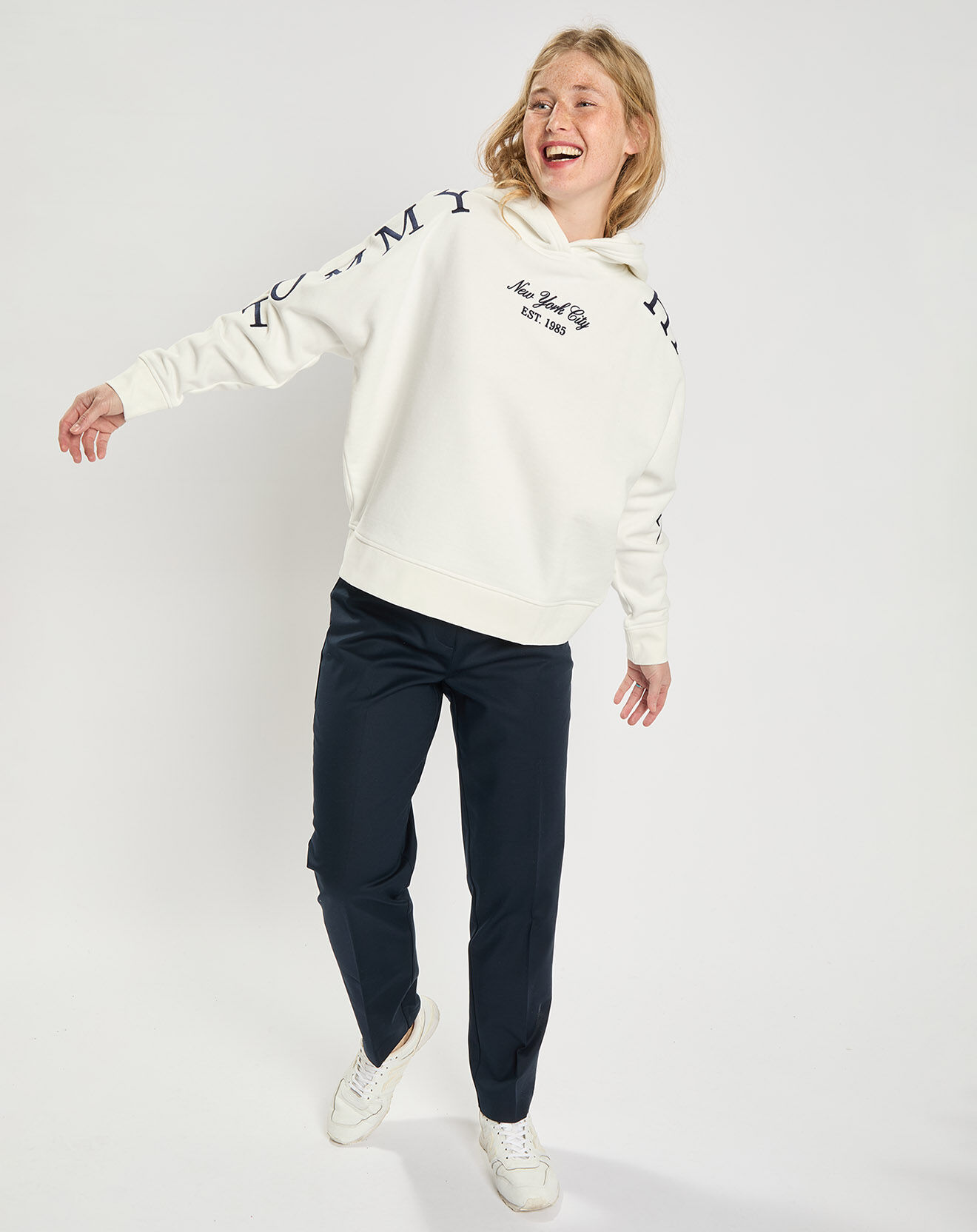 Tommy Hilfiger Sweat à capuche Arched écru