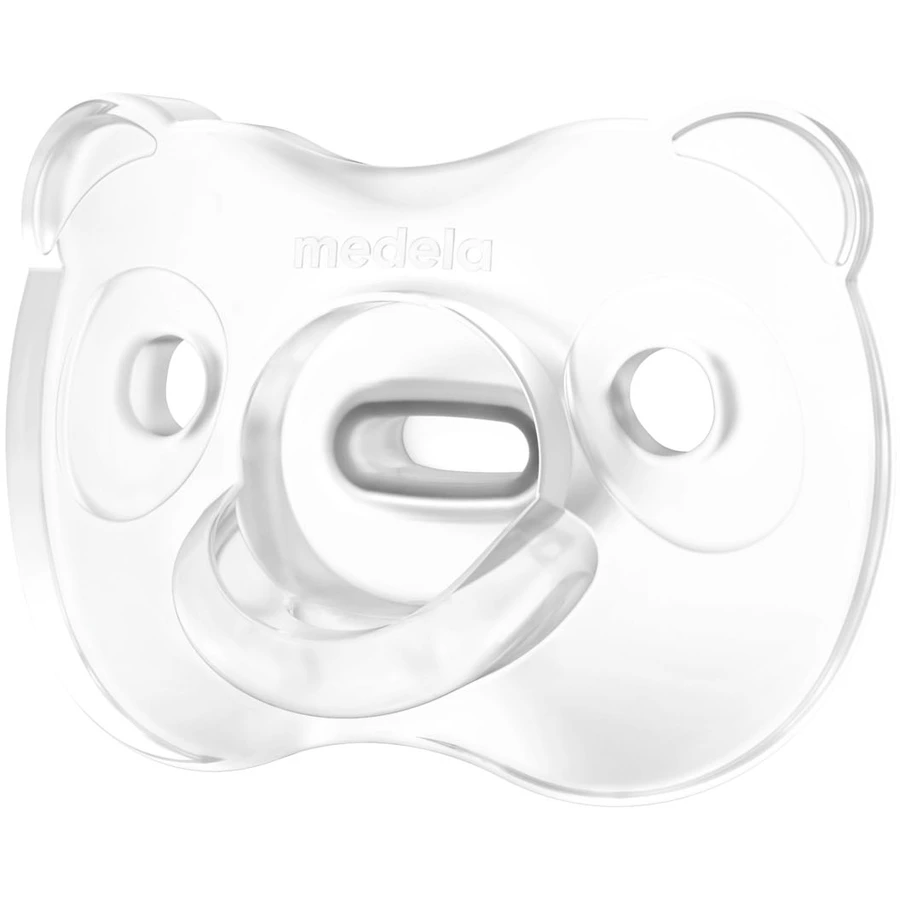 Medela Baby Schnuller Soft Silicone 0-6 Monate DUO in hellrosa und transparent, 4 Stück