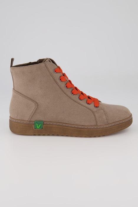 Jana Stiefeletten, Veloursoptik, vegan, Weite G