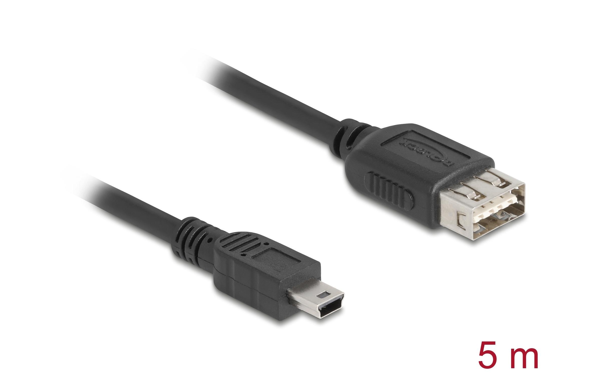 USB 2.0-Kabel USB A - Mini-USB B 5 mKabel für Datenübertragung und Stromversorgung über kurze Distanz