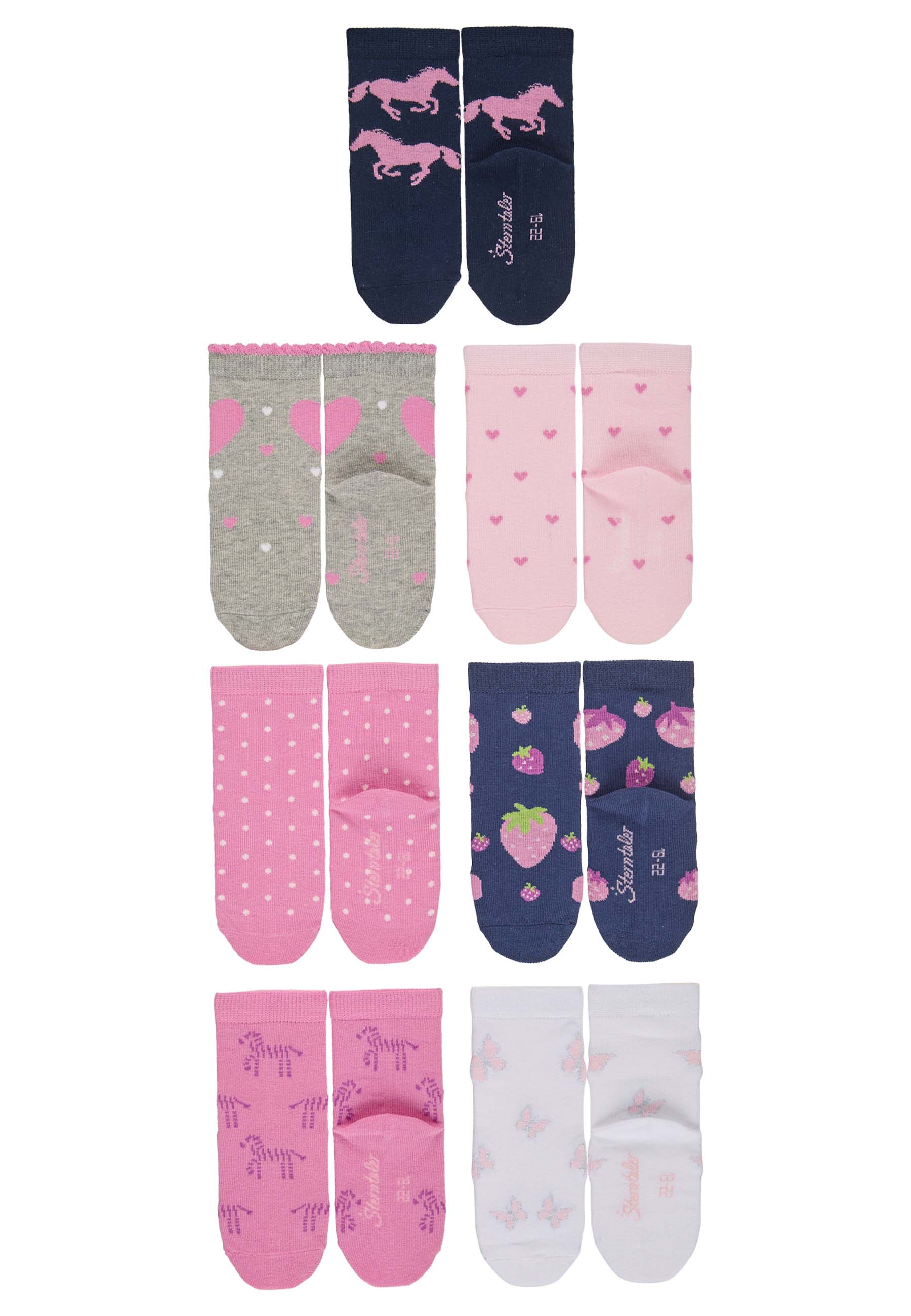 Socken PFERDE 7er Pack in rosa
