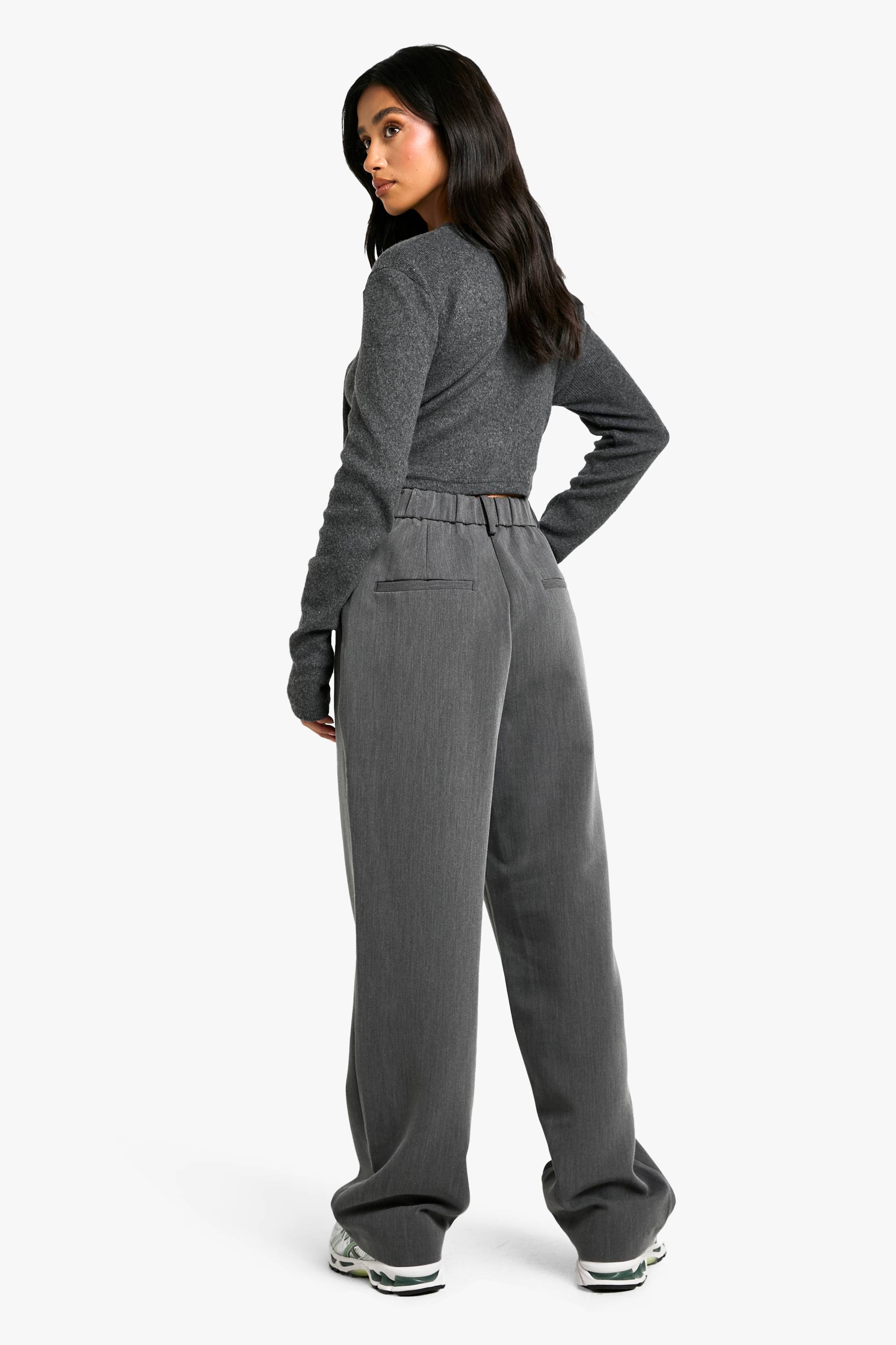 boohoo Pantalon Droit Tailleur Coupe Petite