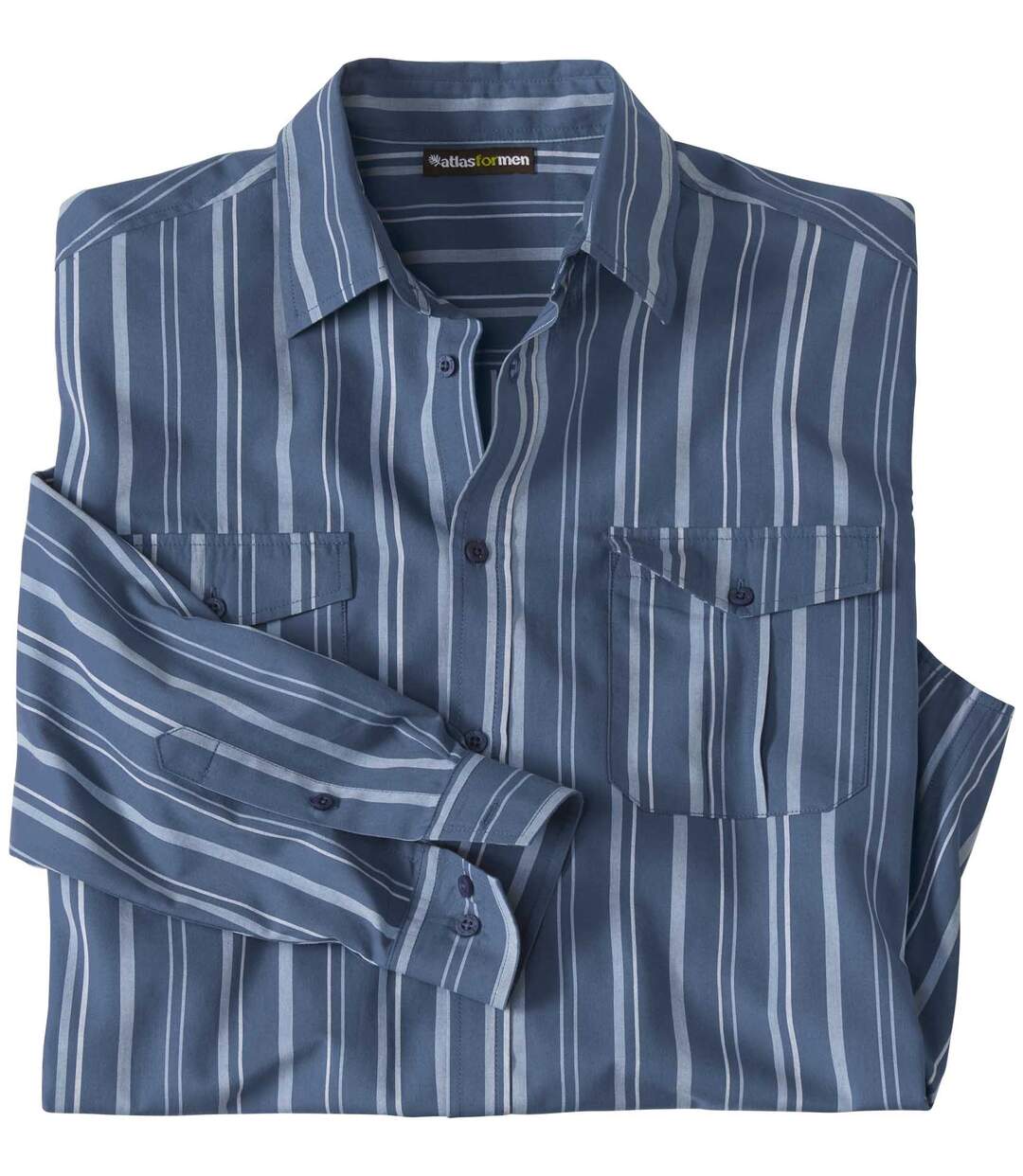 Chemise Popeline Rayée Bleu