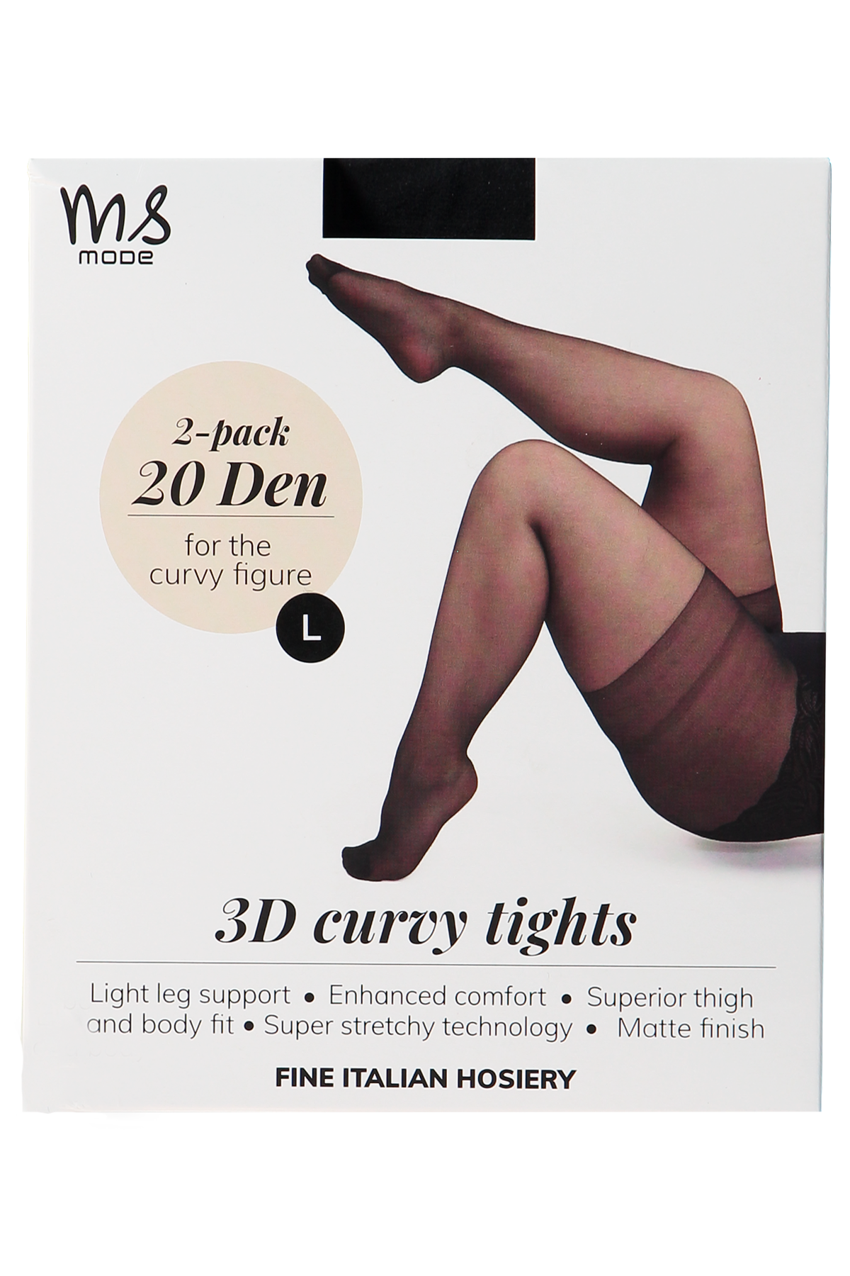 2-pack 3D Super stretch panty 20 denier Zwart