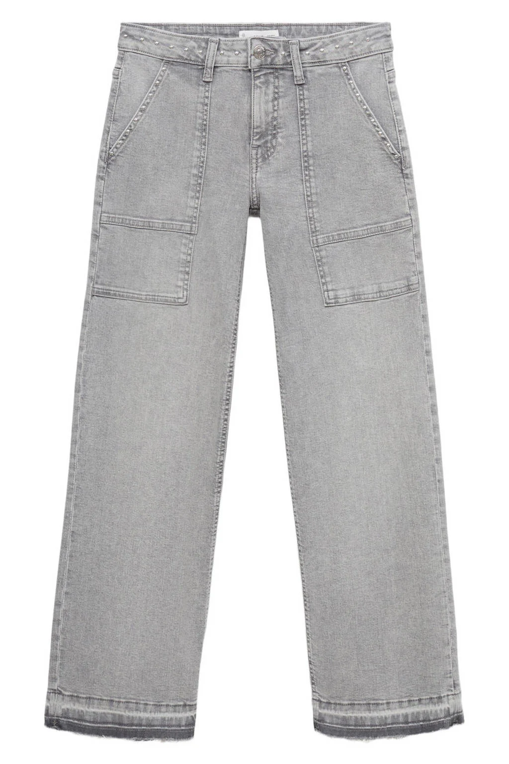 MANGO TEEN low waist wide leg jeans grey denim