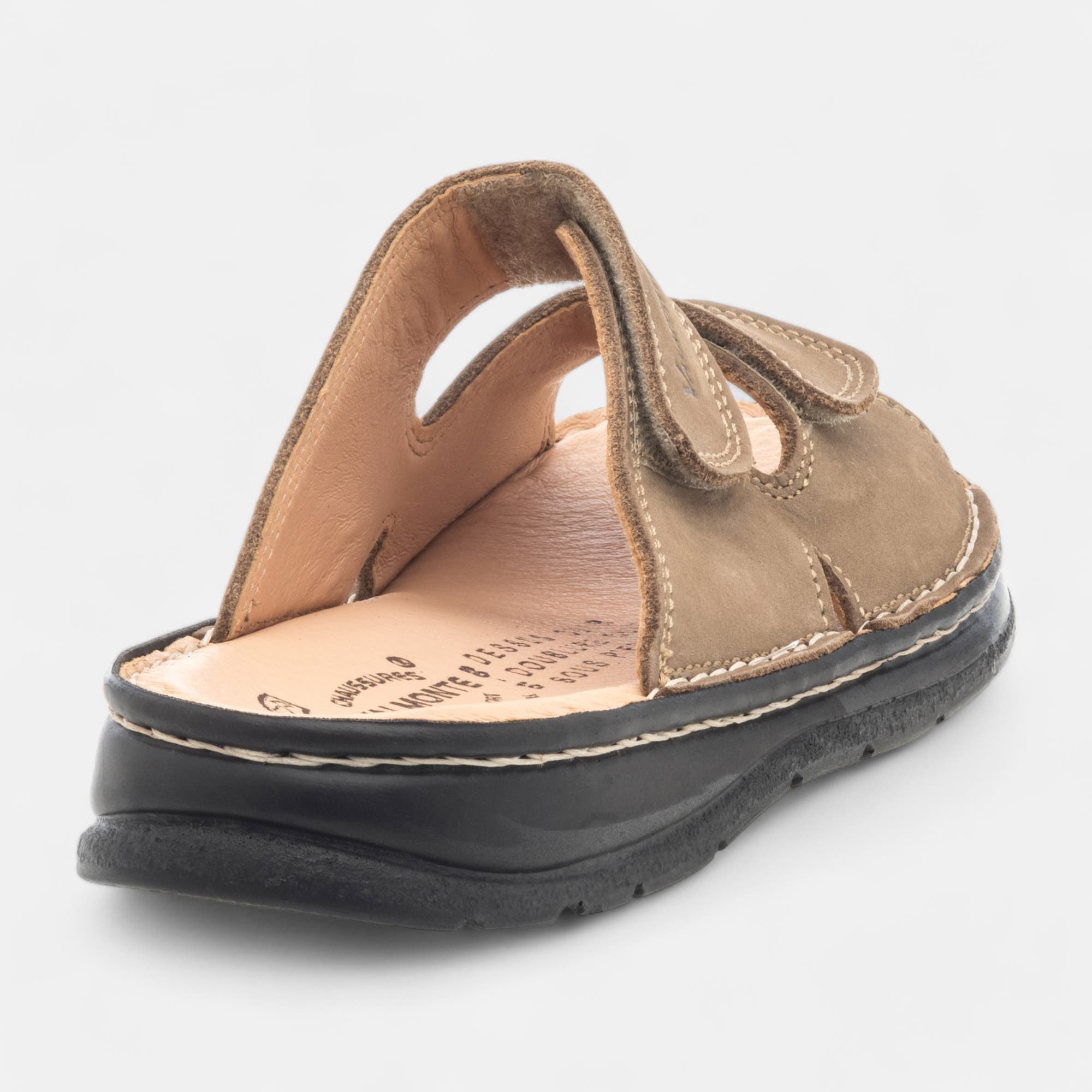 Nu-pieds Homme en cuir beige