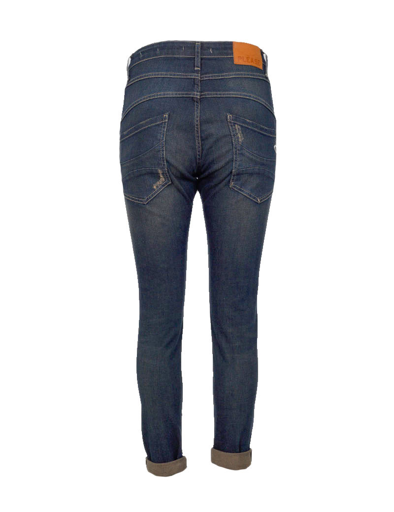 PLEASE JEAN FEMME P78 BOUTONS APPARENTS BLEU DENIM