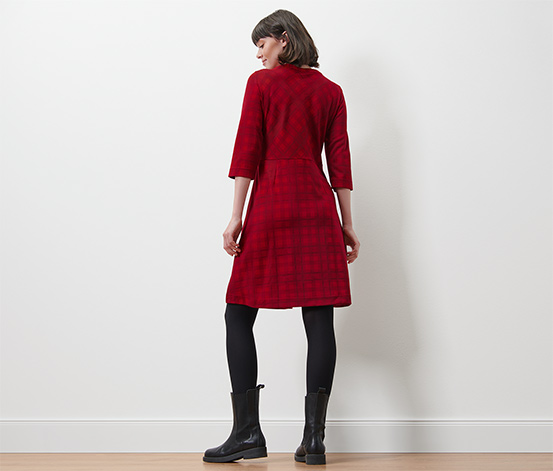 Kariertes Jacquard-Kleid