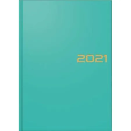 BRUNNEN Tageskalender Buchkalender 2021 Blattgröße 14,5 x 20,6 cm, türkis