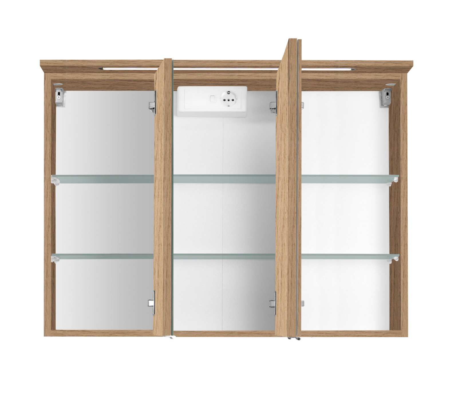 3D-Spiegelschrank BOLOGNA - Wotaneiche - 90 cm breit