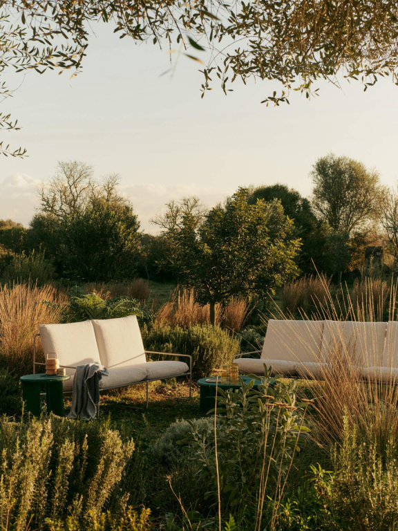 Ferm Living Desert 2-zits loungebank Black/Stripe