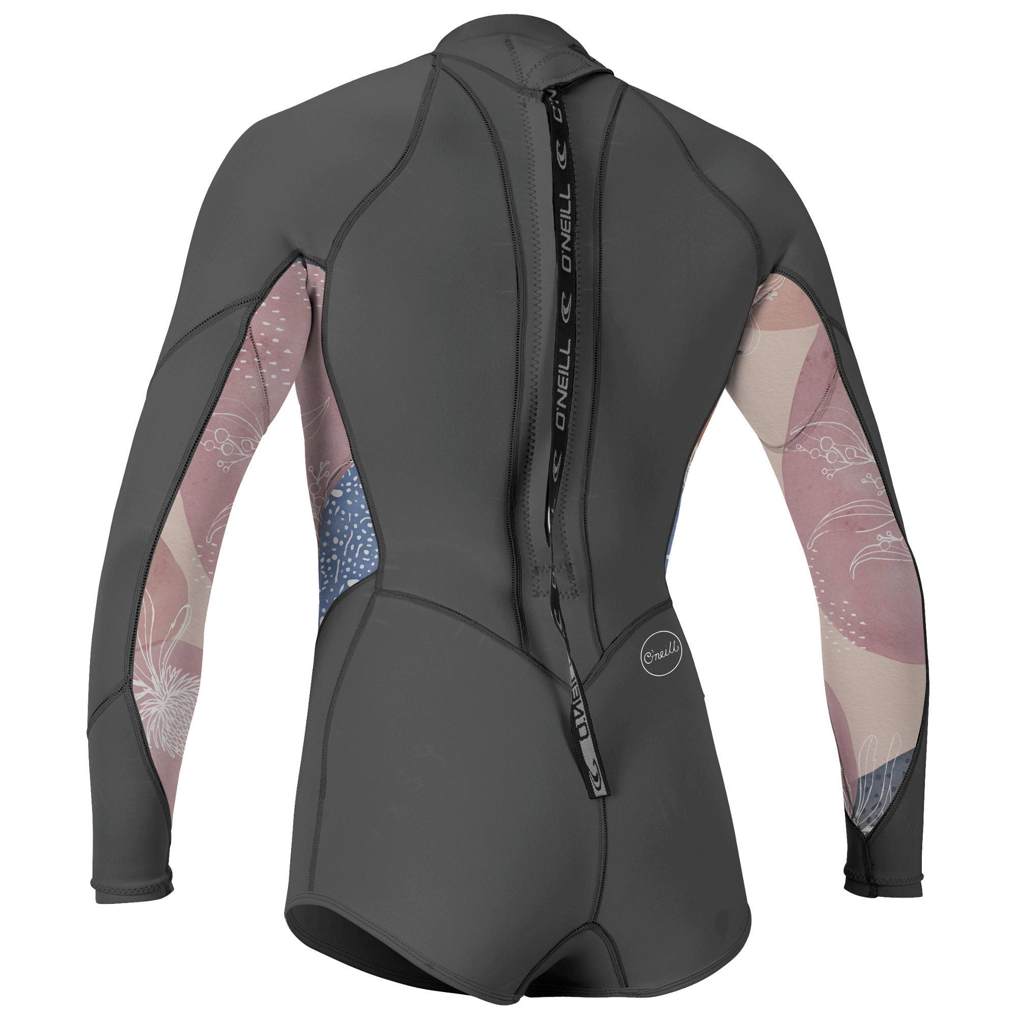 O'Neill Girls Bahia 2 mm Back Zip Manche Longue Shorty Graph / Desert