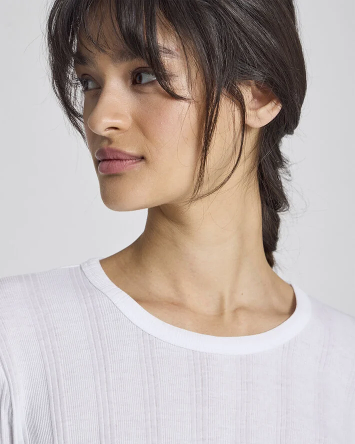 Gai&Lisva Thyra L/S Cotton Top Drop Needle GOTS 243975 White