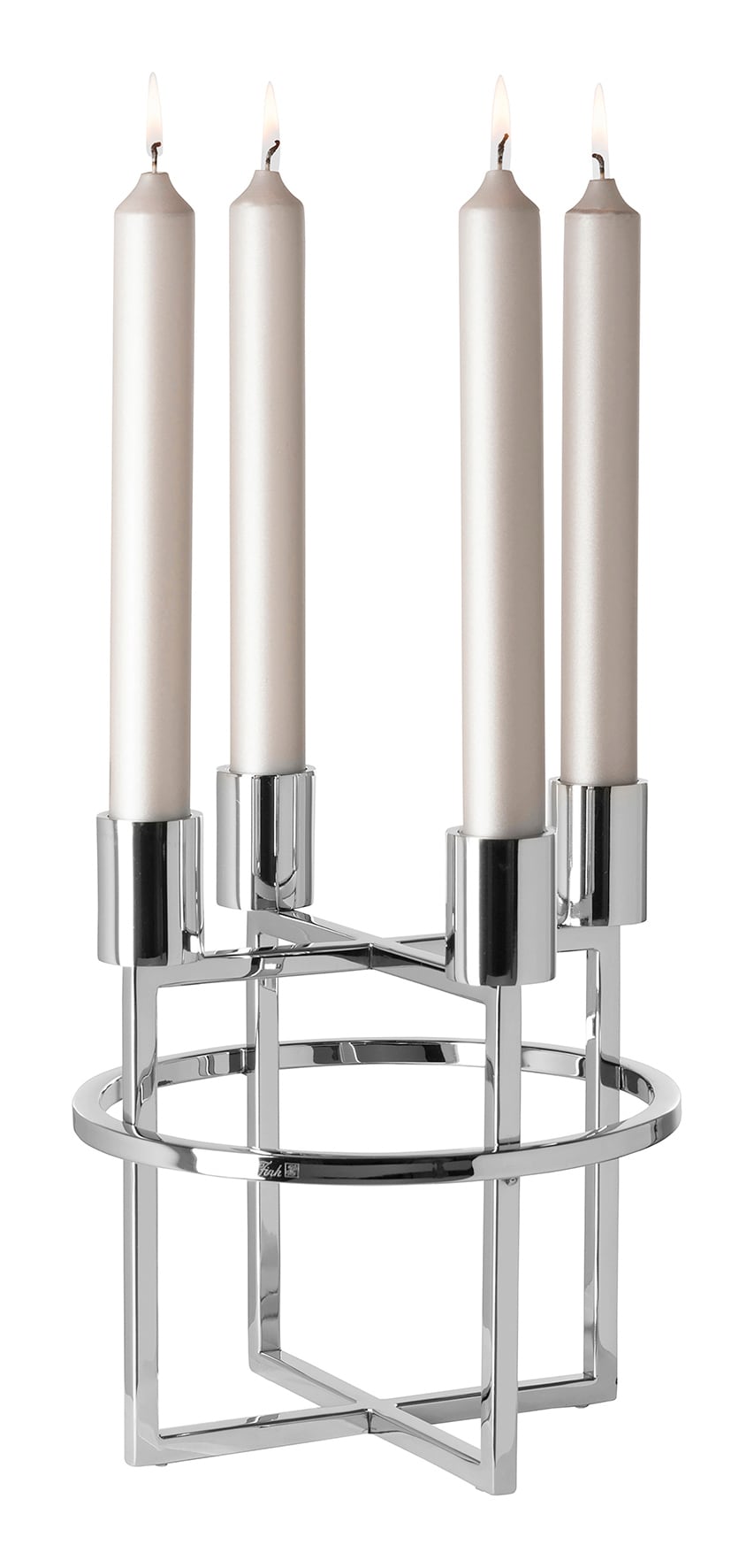Fink Stabkerzenleuchter 4-flammig CAPRICE 23 cm silberfarbig/vernickelt