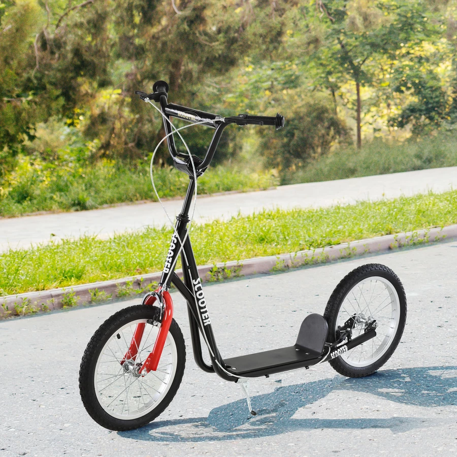 HOMCOM Kinderscooter mit Handbremse schwarz