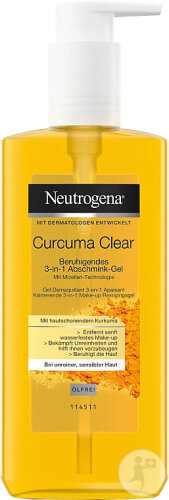 Neutrogena Curcuma Clear Gel Démaquillant 3en1 Apaisant 200ml