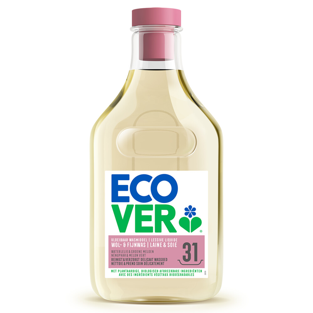 Ecover Vloeibaar Wasmiddel Wol & Fijn Was - Waterlelie & Groene Meloen 31 Wasbeurten1,43 liter