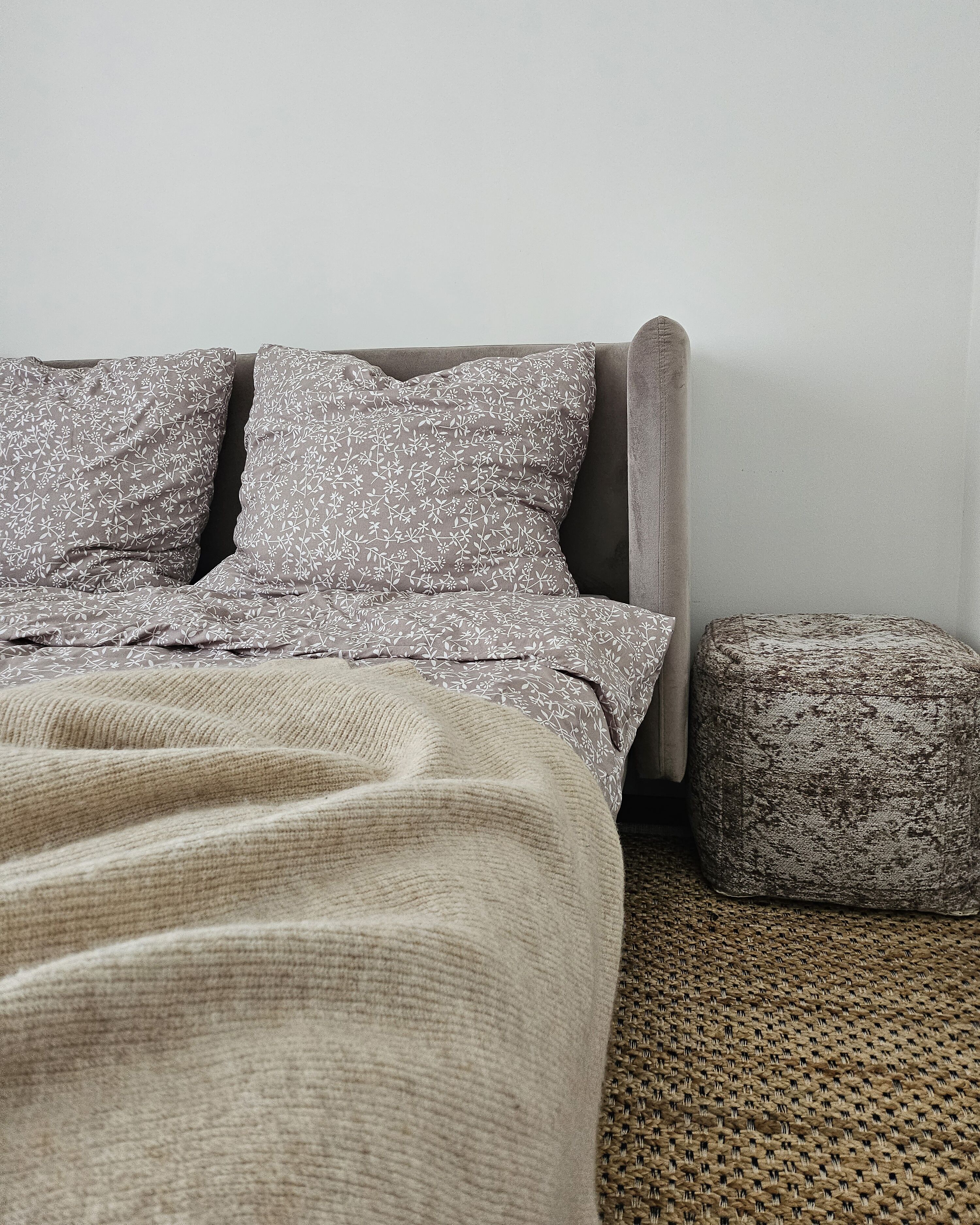 Bed Fluweel ARETTE 180 x 200 cm Taupe