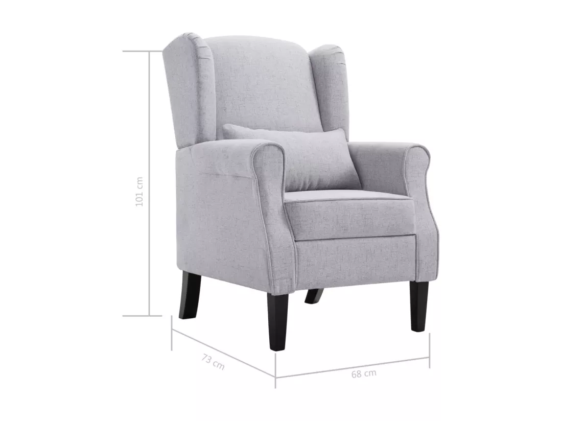 Fauteuil gris clair tissu