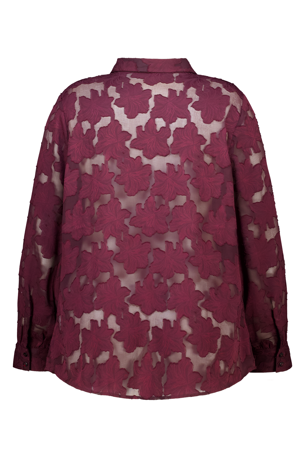 Blouse met geborduurde details Bordeaux